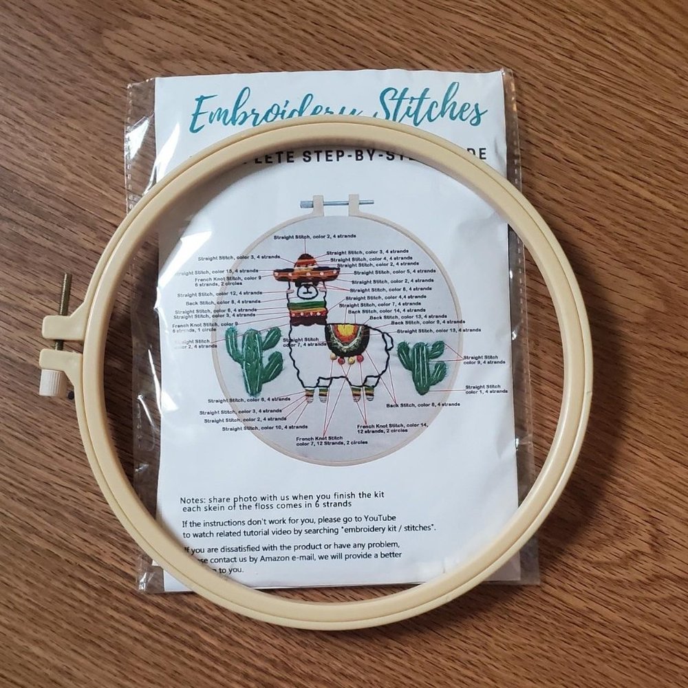 Louise Maelys Llama Embroidery Kit for Beginners Embroidery Stitches Guide